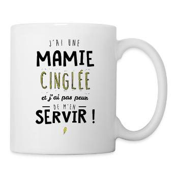 J'ai une mamie cinglée et je peux m'en servir - Mug blanc - blanc - Droite