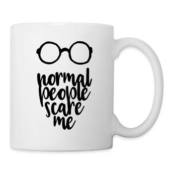 les gens normaux me font peur - noir - Mug blanc - blanc - Droite