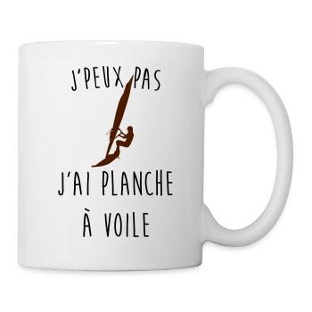 j'peux pas j'ai planche a voile - Mug blanc - blanc - Droite