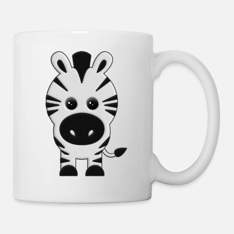 Zebra Plüsch - Tasse - Weiß
