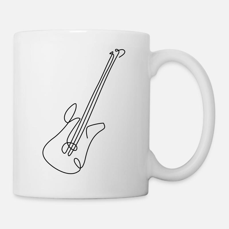 one line guitar - Tasse - Weiß