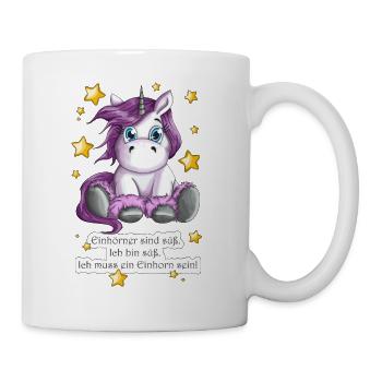 Ich bin ein süßes Einhorn Zuckersüßes Motiv - Tasse - Weiß - Rechts