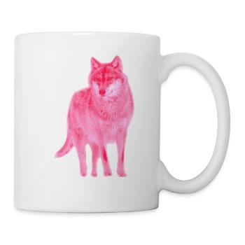 wolf canis lupus wulf alphatier pink - Tasse - Weiß - Rechts