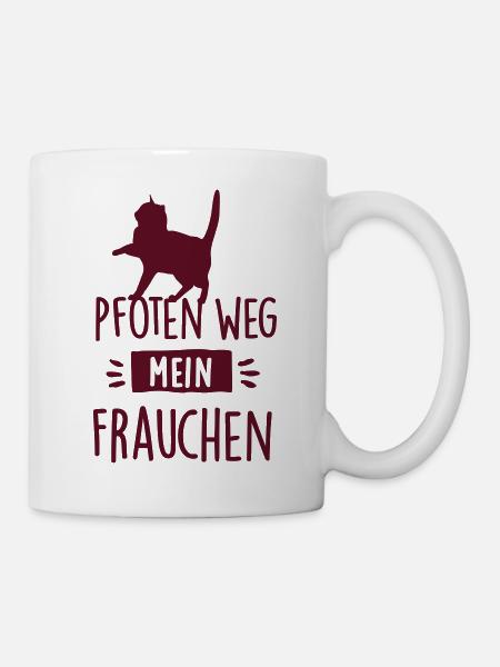 pfoten weg frauchen - Tasse - Weiß