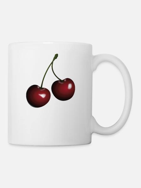 Kirschen - Tasse - Weiß