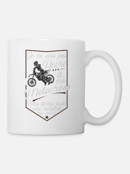 Pas accro t-shirt humour motocross - Mug blanc - blanc