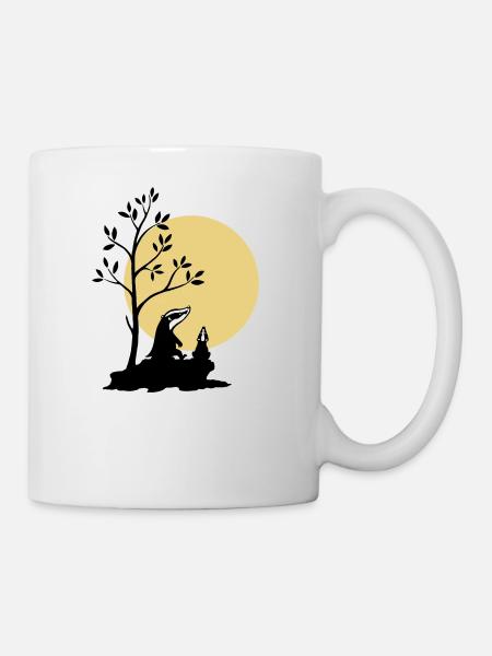 Badgers in the moonlight - Mug - white