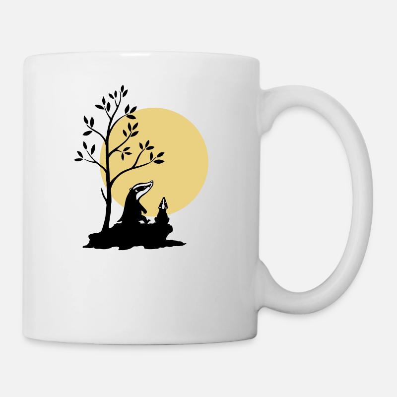 Blaireaux au clair de lune - Mug blanc - blanc