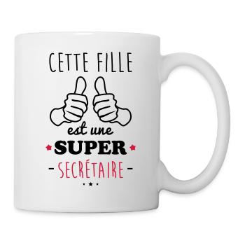 Fille super secrétaire - Mug blanc - blanc - Droite