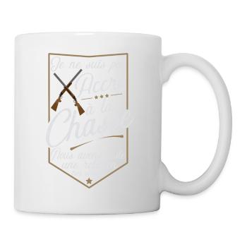 Pas accro chasse t shirt chasseur humour - Mug blanc - blanc - Droite