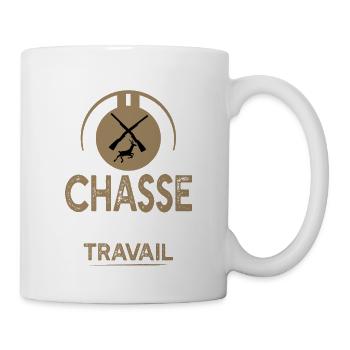 Travail ou chasse t shirt chasseur humour - Mug blanc - blanc - Droite