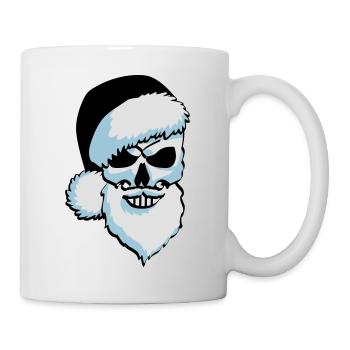 Totenschädel Weihnachtsmann - Tasse - Weiß - Rechts