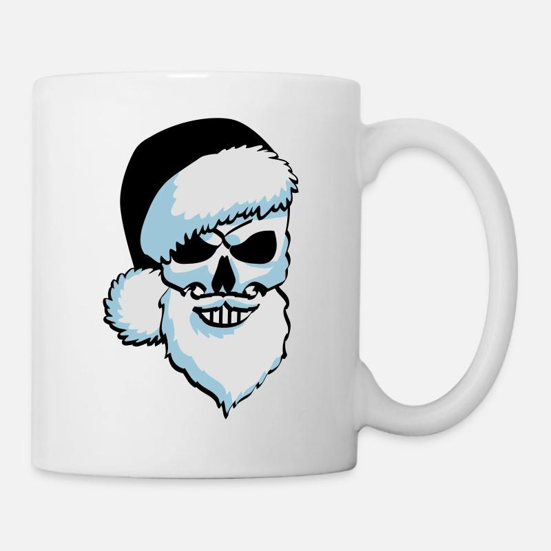 Totenschädel Weihnachtsmann - Tasse - Weiß