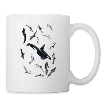 Delfine und Orcas - Delphine rundum - Dauphins - Tasse - Weiß - Rechts