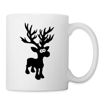 niedlicher Elch Karibu Rentier Reh Hirsch Norwegen - Tasse - Weiß - Rechts