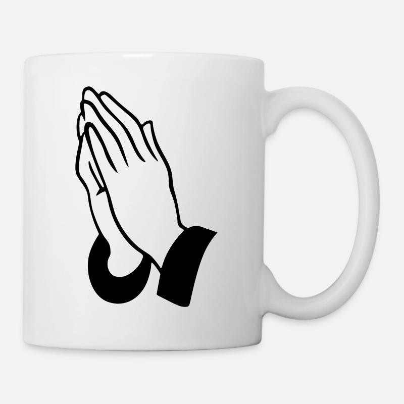betende hände - Tasse - Weiß
