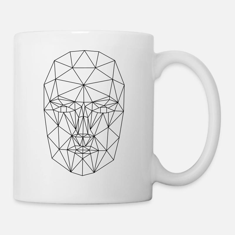 Gesicht abstrakt Drahtgitter - Tasse - Weiß