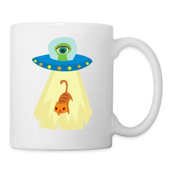 UFO cat abduction - Mug - white - Right