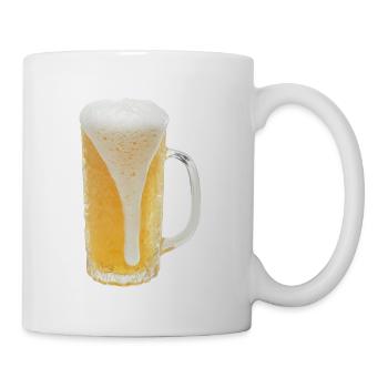 Beer in a glass with foam - Mug - white - Right