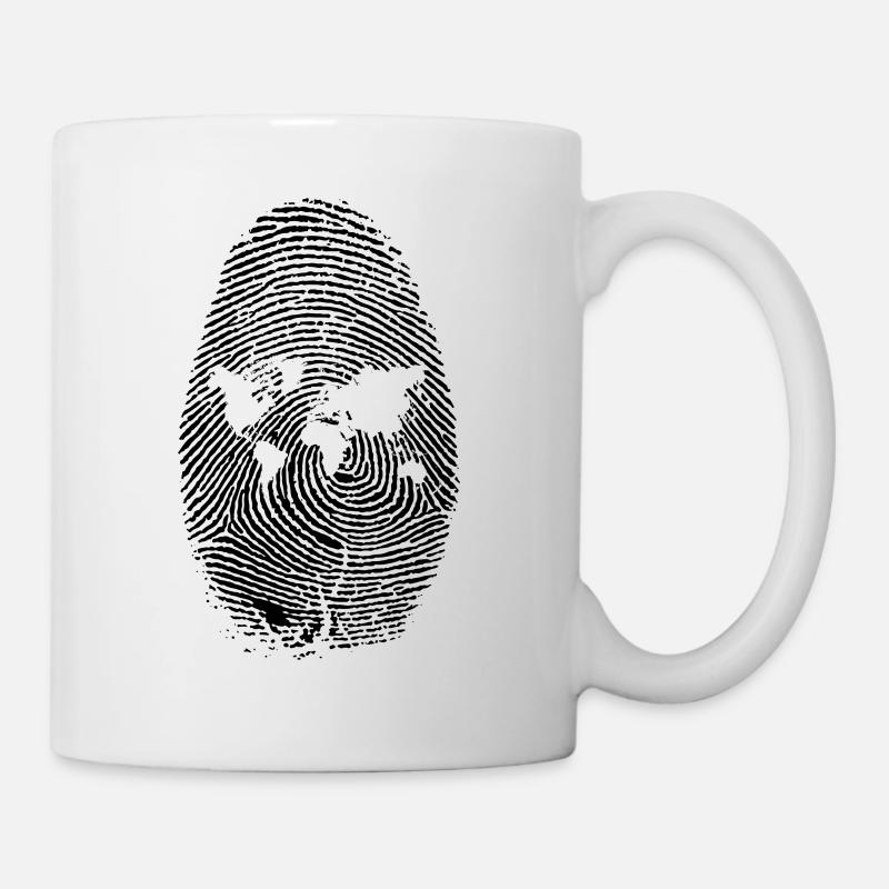 Fingerprint with all continents - Mug - white