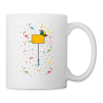 Fasching Fastnacht Karneval Ortsschild Narrenkappe - Tasse - Weiß - Rechts