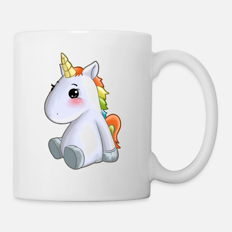 süßes Einhorn bunte Mähne - Tasse - Weiß