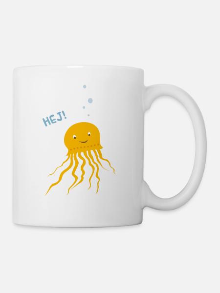 Unterwasser Comicfigur Medusa - Tasse - Weiß