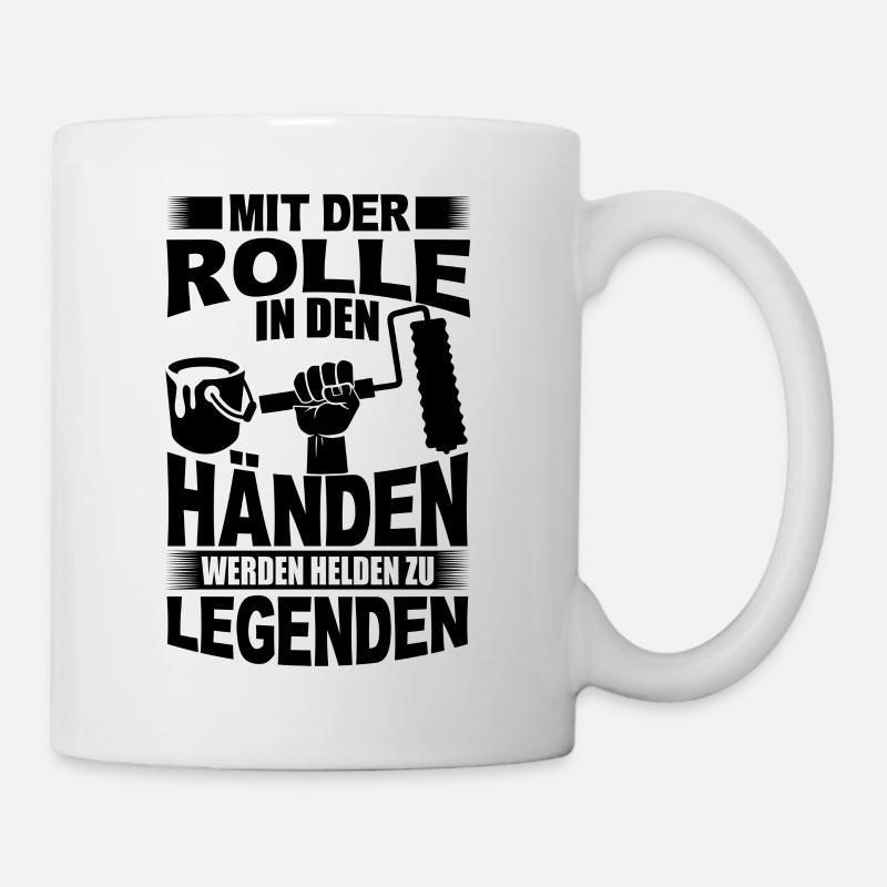 MALER BERUF JOB ARBEIT HANDWERK BAUSTELLE GESCHENK - Tasse - Weiß