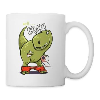 Dinosaur toilet funny T-Rex gift birth - Mug - white - Right