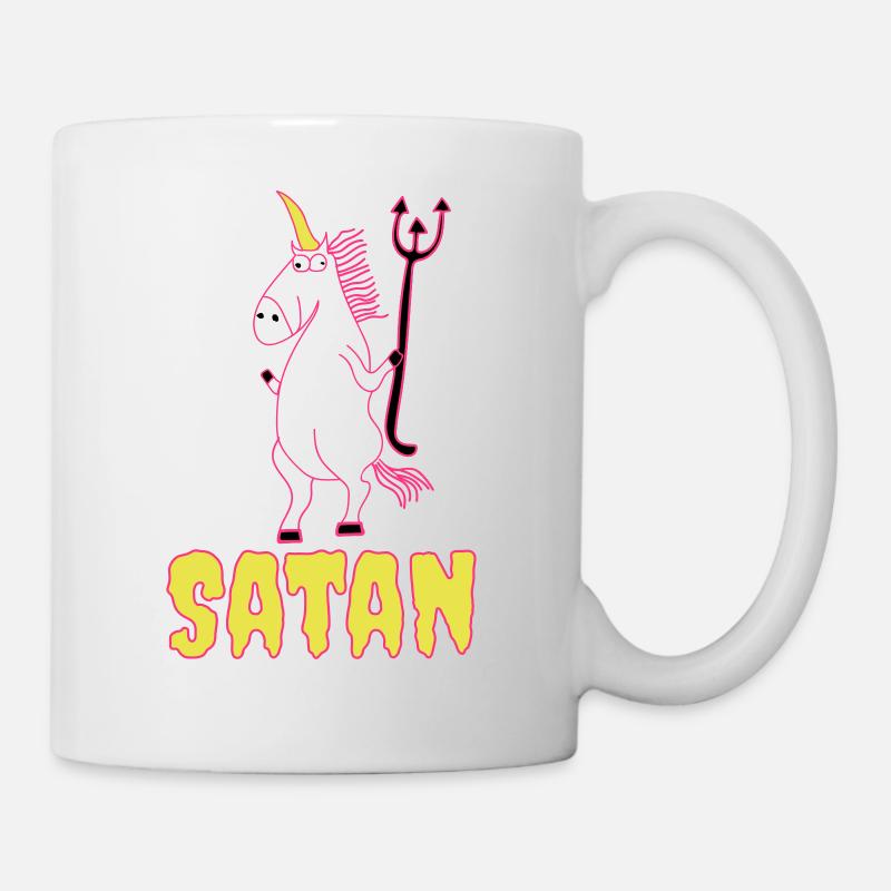 Böses Einhorn Satan unicorn - Tasse - Weiß