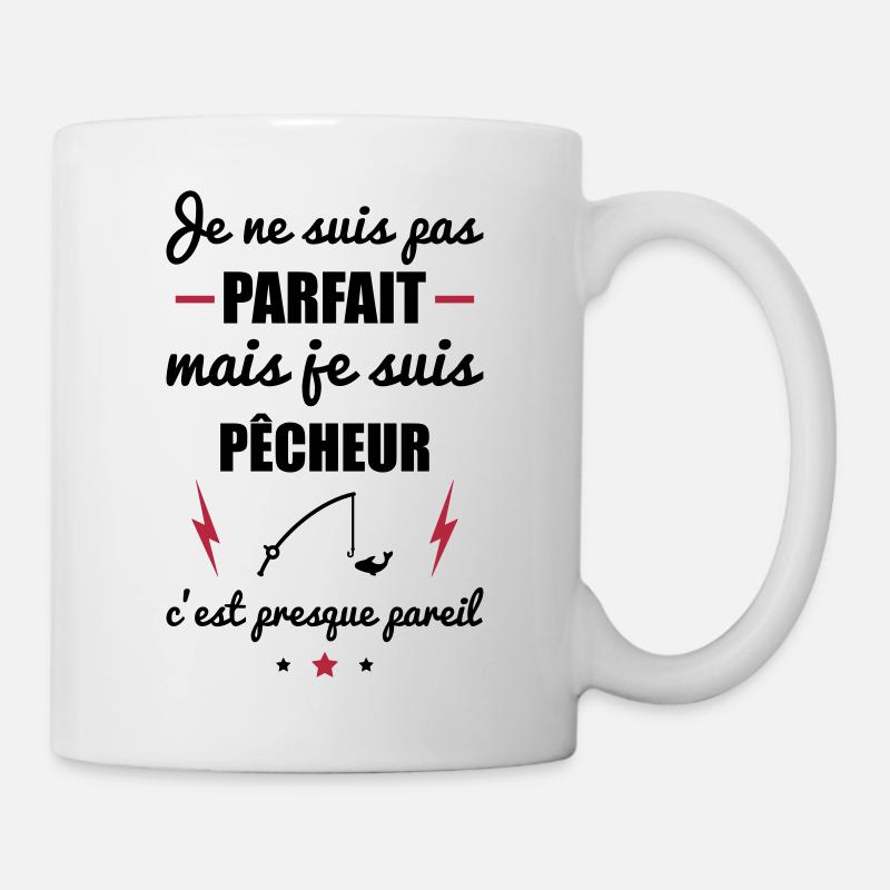 pas parfait mais pêcheur, cadeau pêche - Mug blanc - blanc