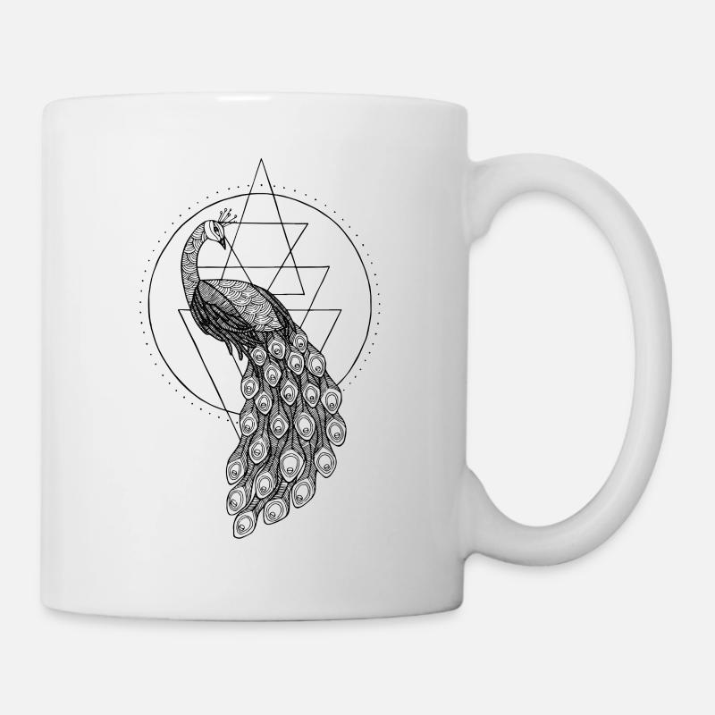 Der Pfau - Tasse - Weiß