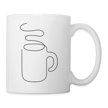 Coffee cup one line - Mug - white - Right