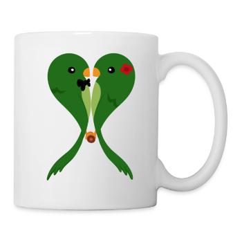 Perruches amoureuses - Mug blanc - blanc - Droite
