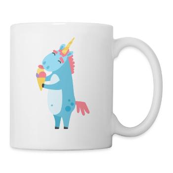 Einhorn mit Eis - Tasse - Weiß - Rechts