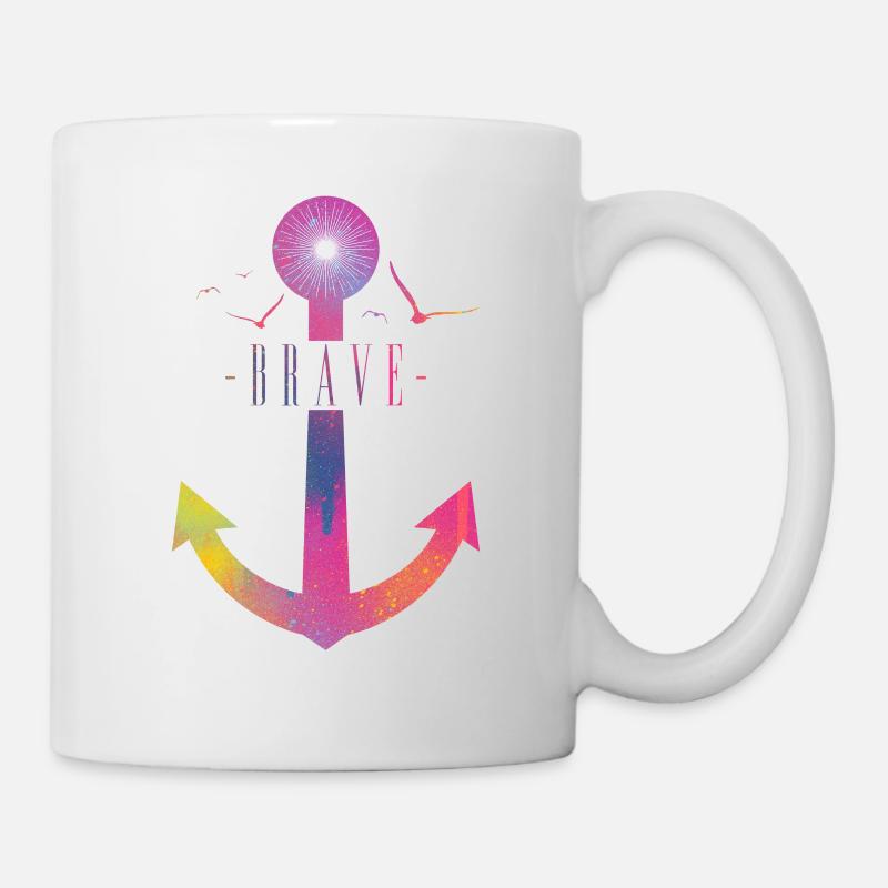 Brave - Ancrage coloré - Mug blanc - blanc