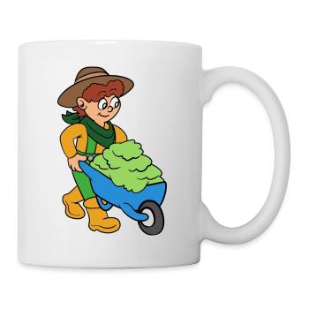 Jardinière avec brouette - Mug blanc - blanc - Droite