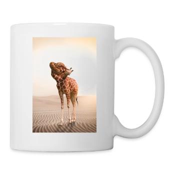 Giraffe mit einem Knoten im Hals - Tasse - Weiß - Rechts