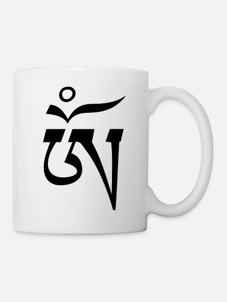 Aum OM tibétain 1c - Mug blanc - blanc