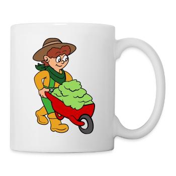 Jardinière avec brouette - Mug blanc - blanc - Droite