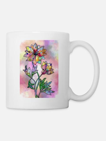 Kleurrijke bloemen - Mok - wit