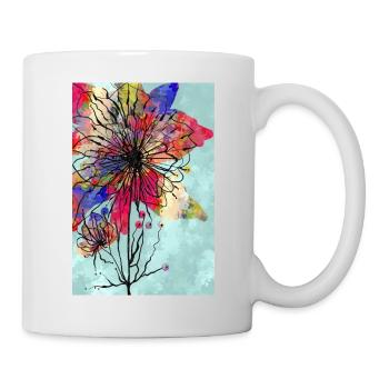 Bunte Blume - Tasse - Weiß - Rechts