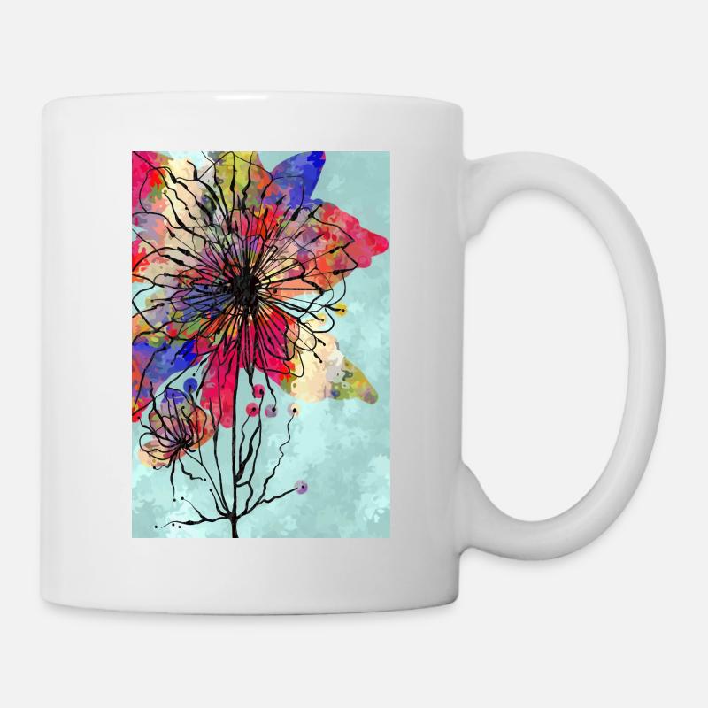 Fleur colorée - Mug blanc - blanc