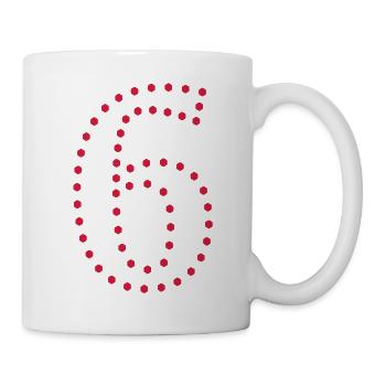 Pünktchen Zahl 6 / dotty number 6 (1c) - Mug - white - Right