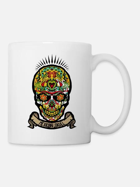 mexican skull mexican skull crane bandero - Mug - white