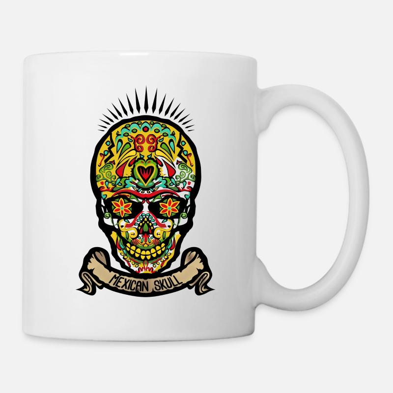 mexican skull mexican skull crane bandero - Mug - white