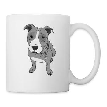 Hundeblick Hund süß Stafford Geschenk Idee - Tasse - Weiß - Rechts