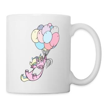 Einhorn Luftballons - Tasse - Weiß - Rechts