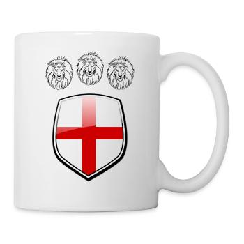 Drei Löwen England Fußball englische Fahne - Tasse - Weiß - Rechts