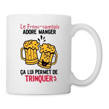 franc comtois trinquer biere alcool verre - Mug blanc - blanc - Droite